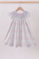 Green Floral Smocked Dress
