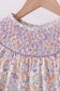 Purple Floral Smocked Dress