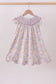 Purple Floral Smocked Dress