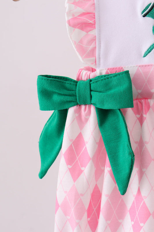 Green golf embroidery ruffle bubble