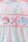 Pink shell starfish embroidery bow bubble