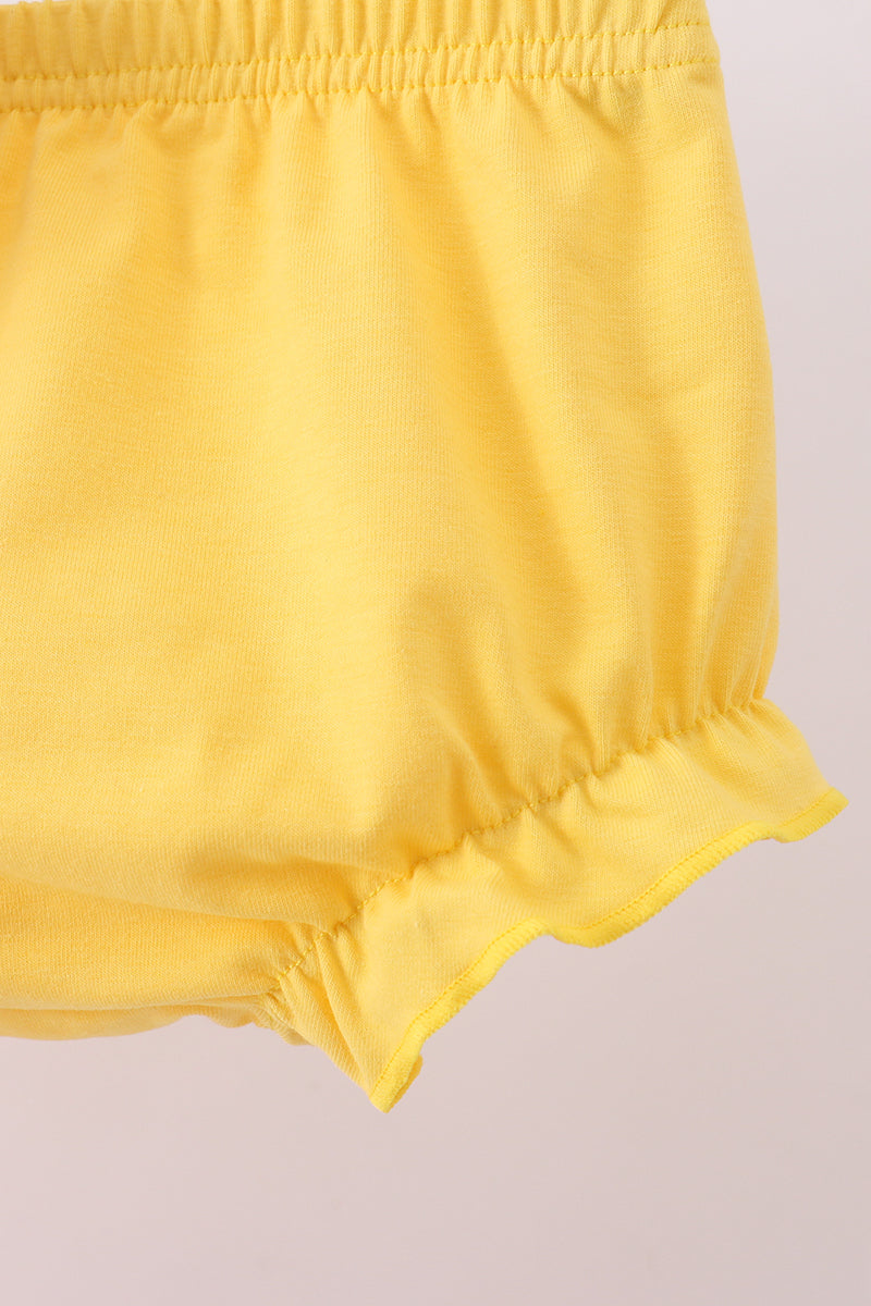 Pink lemon smocked bloomer set