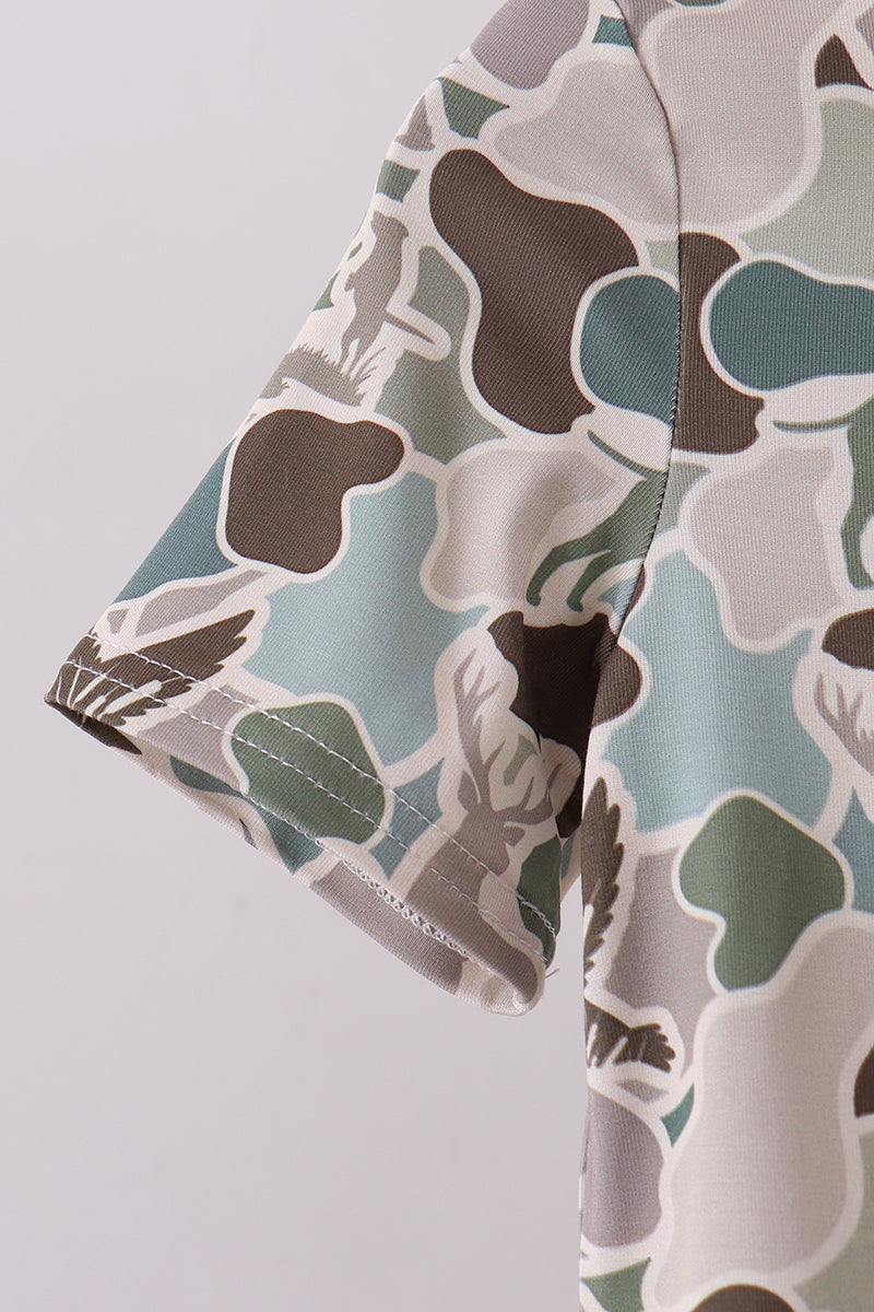 Camouflage duck print bamboo pajama set