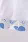 Blue whale applique ruffle bloomer set