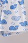 Blue whale applique shorts set
