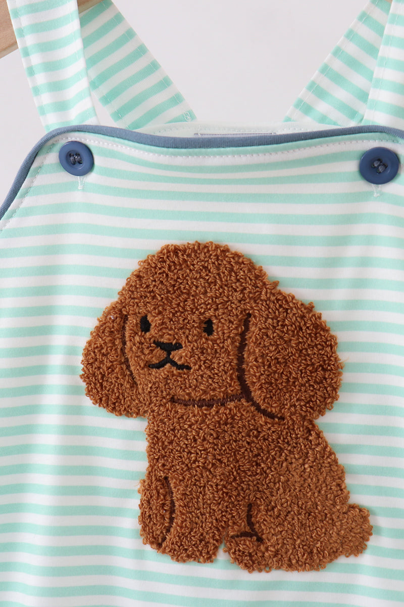 Green stripe puppy french knot jonjon