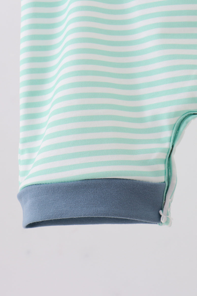 Green stripe puppy french knot jonjon