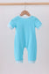 Blue character smocked romper