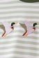Green Duck Embroidered Stripe Romper