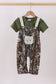 Camouflage duck embroidery overall 2pc set