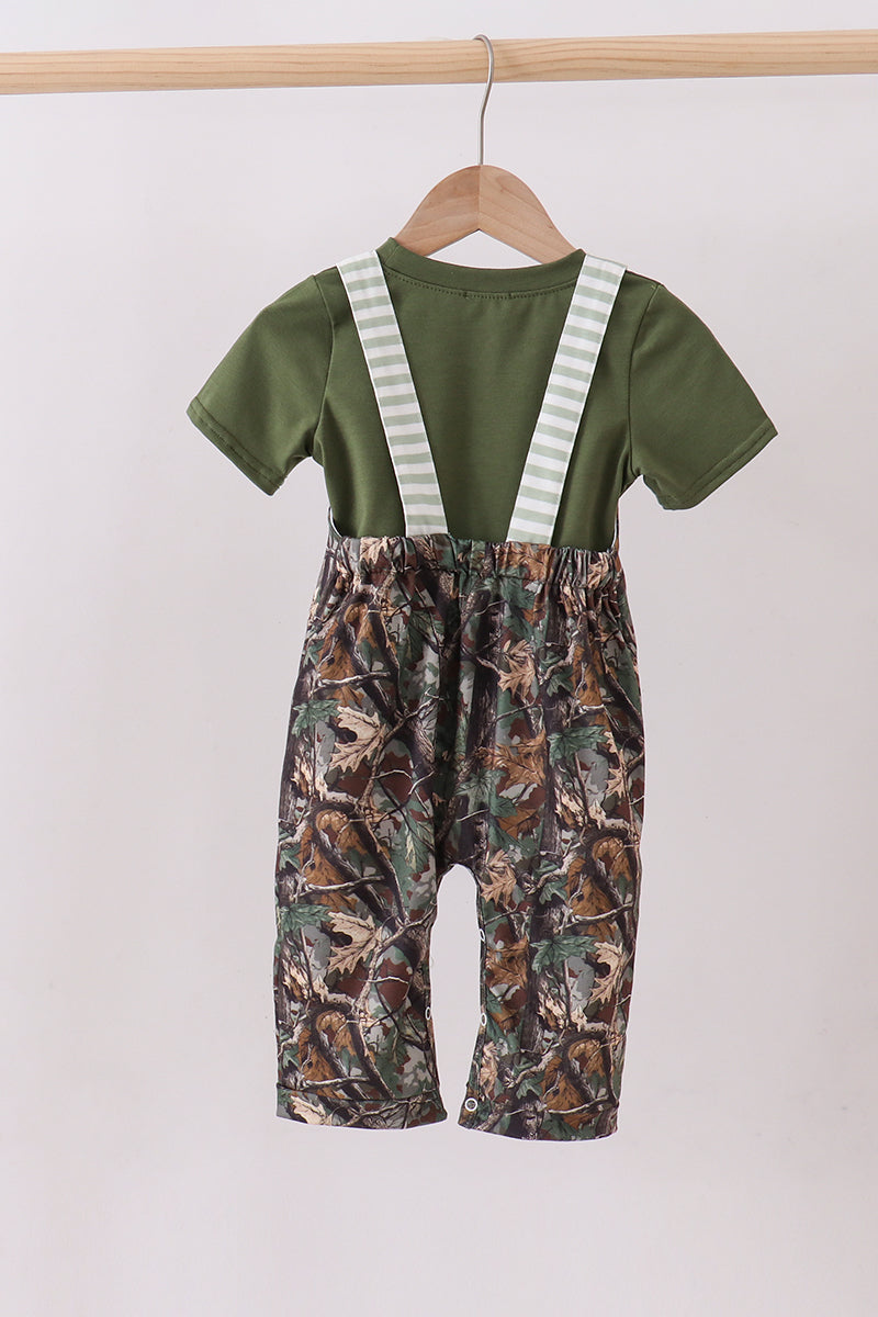 Camouflage duck embroidery overall 2pc set