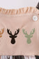 Green hunting deer embroidery checkered ruffle bubble