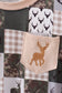 Green hunting deer embroidery checkered bubble