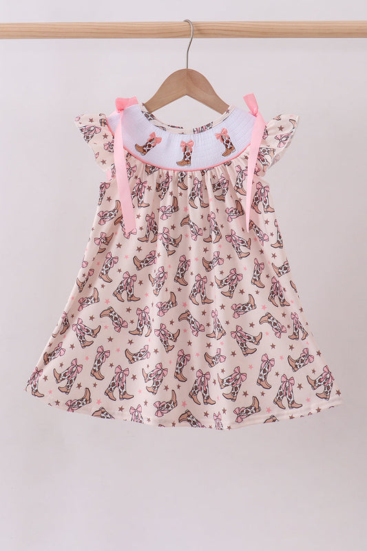 Western cowboy boots smocked dress
