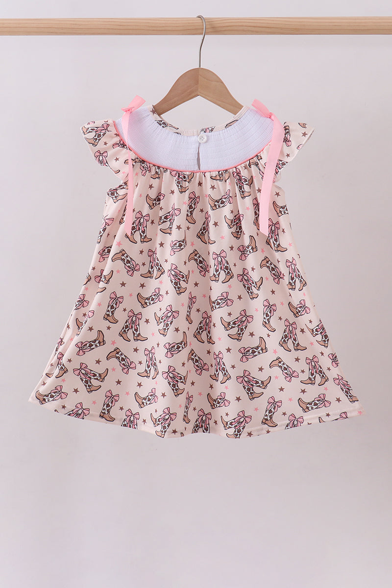 Western cowboy boots smocked dress