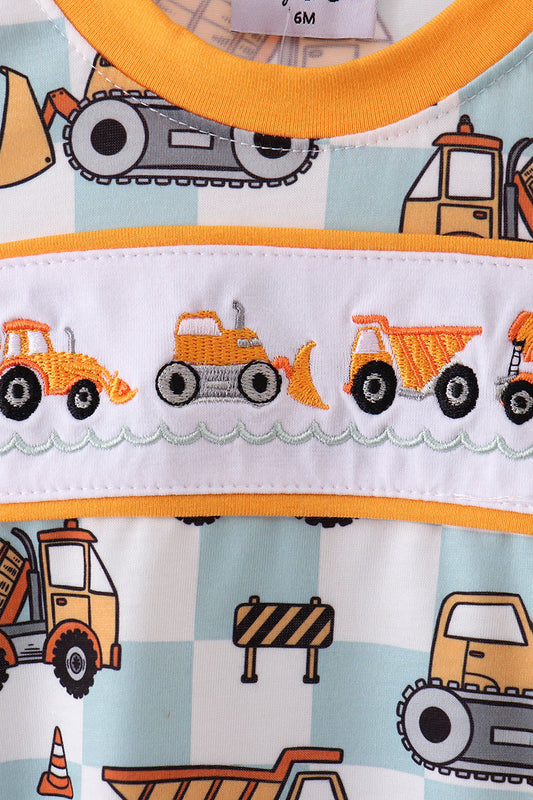 Construction vehicle embroidery bubble