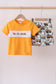Construction vehicle embroidery shorts set