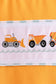 Construction vehicle embroidery shorts set