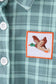 Duck embroidery button down plaid shirt