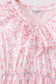 Pink bow ruffle tiered dress