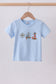 Blue sailboat embroidery top