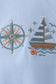 Blue sailboat embroidery top