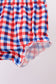White flag smocked ruffle gingham bloomer set