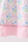 Pink hydrangea bow print ruffle dress