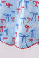 Blue bow smocked ruffle shorts set