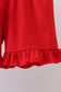 Blue bow smocked ruffle shorts set
