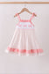 Pink bow smocked dot ruffle dress