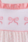 Pink bow smocked dot ruffle dress