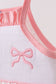 Pink bow smocked dot ruffle dress