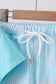 Blue character embroidery shorts set
