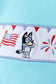 Blue character embroidery shorts set