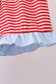 Blue god bless America flag french knot ruffle shorts set