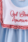 Blue god bless America flag french knot ruffle dress