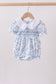 Blue rose smocked bubble