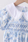 Blue rose smocked bloomer set