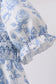 Blue rose smocked dress
