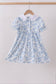 Blue rose smocked dress