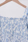 Blue rose smocked ruffle dress (length 41.33in)