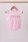 Pink bow smocked ruffle bubble
