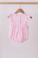 Pink bow smocked ruffle bubble