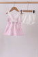 Pink bow smocked bloomer set