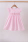 Pink bow smocked ruffle dress