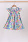 Tropical floral ruffle dress