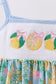 Green lemon smocked ruffle dress