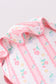 Blush floral ruffle bow bonnet
