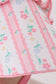 Blush floral ruffle bow bonnet